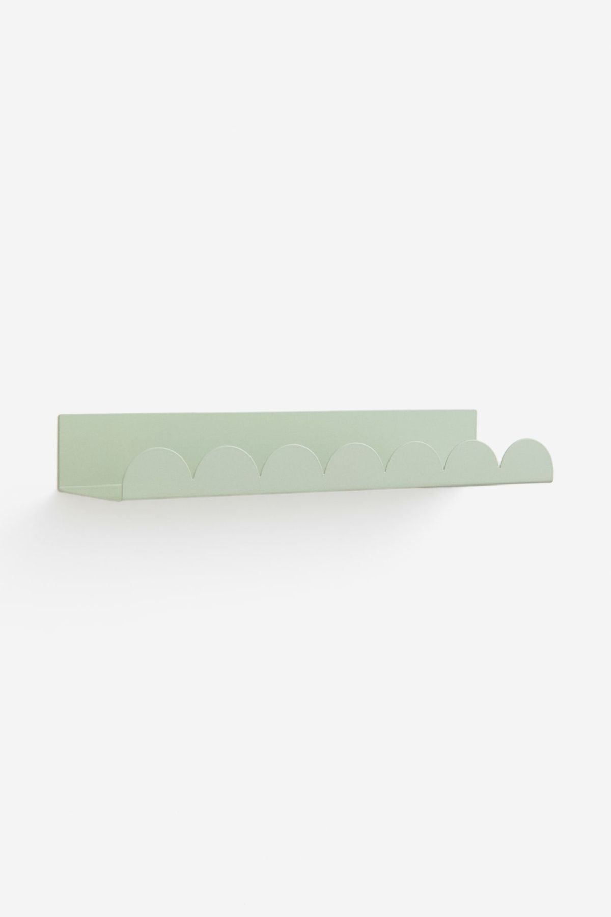 Pink Metal Wall Shelf β Scalloped Edge Design