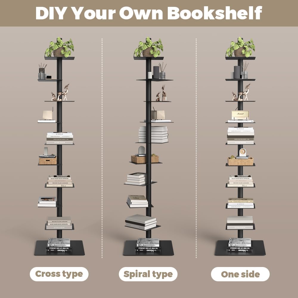 9 Tier Vertical Spine Bookshelf/ Story Bookshelf