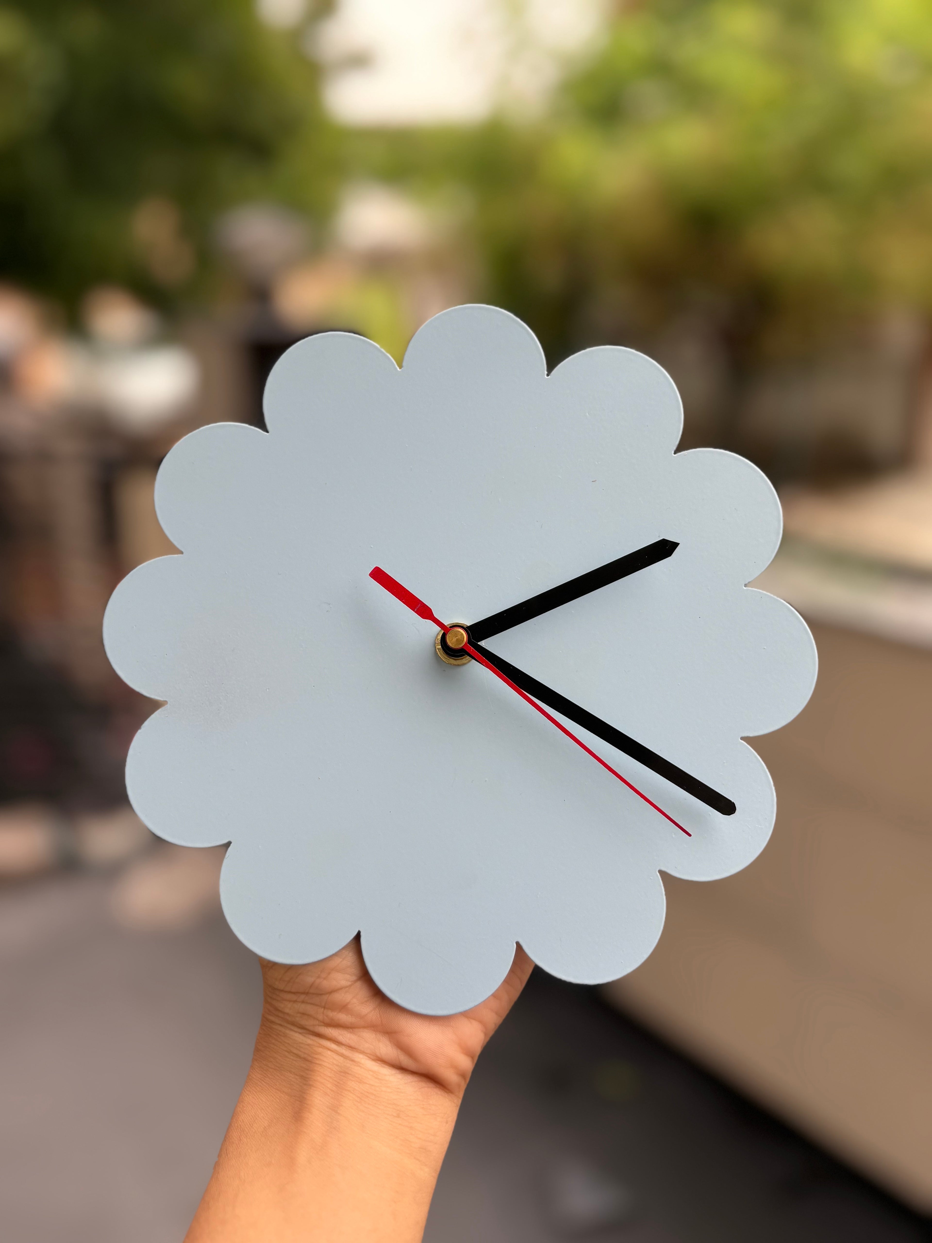 Powder Blue Scallop Wall Clock/ Petal Clock