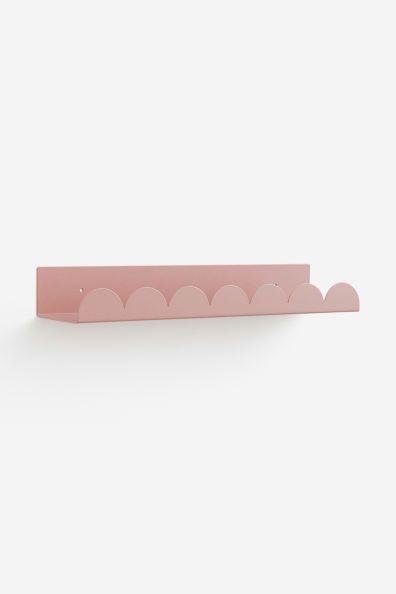 Pink Metal Wall Shelf β Scalloped Edge Design